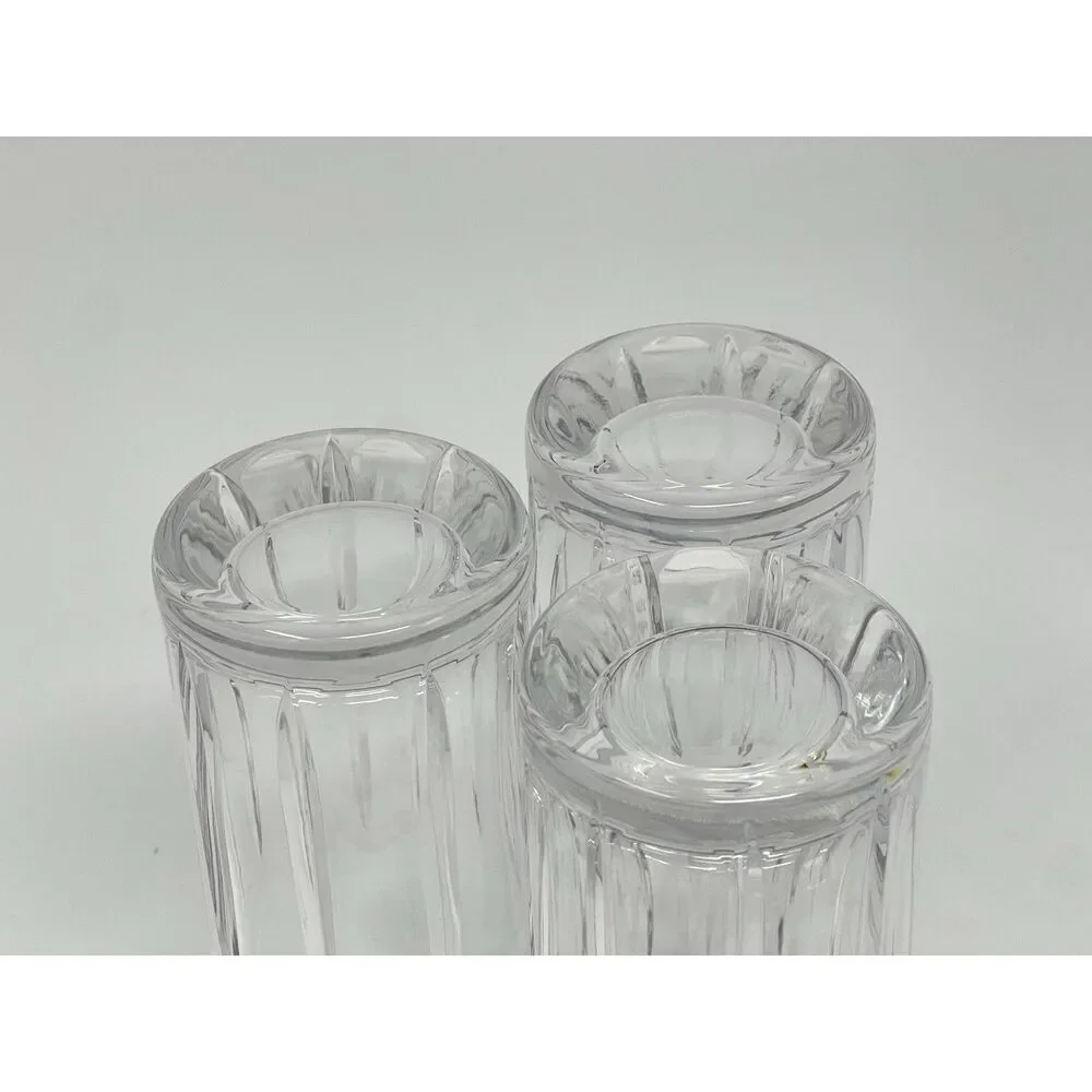 Bohemia Cut Crystal Clear Highball Glasses 5.75” Set Of 3 Original Stickers